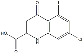 7-Chloro-5-iodo-1,4-dihydro-4-oxoquinoline-2-carboxylic acid,,结构式