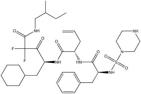 (4S)-4-[[(2S)-2-[2-(1-Piperazinylsulfonyl)amino-3-phenylpropanoylamino]-4-pentenoyl]amino]-5-cyclohexyl-2,2-difluoro-3-oxo-N-[(S)-2-methylbutyl]pentanamide|