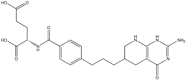 N-[4-[3-[(2-アミノ-1,4,5,6,7,8-ヘキサヒドロ-4-オキソピリド[2,3-d]ピリミジン)-6-イル]プロピル]ベンゾイル]-L-グルタミン酸 化学構造式