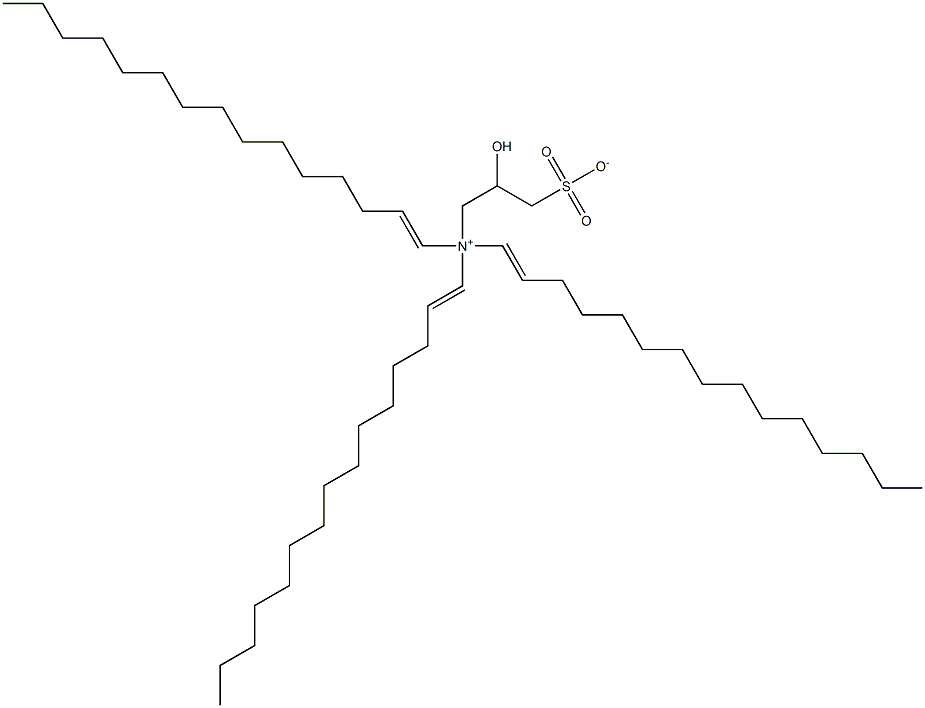 N,N-ジ(1-ペンタデセニル)-N-(2-ヒドロキシ-3-スルホナトプロピル)-1-ペンタデセン-1-アミニウム 化学構造式