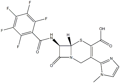 (7R)-7-[(2,3,4,5,6-Pentafluorobenzoyl)amino]-3-(1-methyl-1H-imidazol-2-yl)cepham-3-ene-4-carboxylic acid Struktur