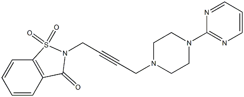 2-[4-[4-(2-Pyrimidinyl)-1-piperazinyl]-2-butynyl]-2,3-dihydro-3-oxo-1,2-benzisothiazole 1,1-dioxide 结构式