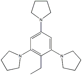 1,1',1''-(2-エチルベンゼン-1,3,5-トリイル)トリス(ピロリジン) 化学構造式