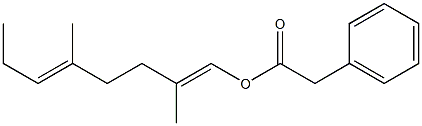 Phenylacetic acid 2,5-dimethyl-1,5-octadienyl ester Structure