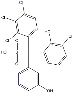 (3-Chloro-2-hydroxyphenyl)(2,3,4-trichlorophenyl)(3-hydroxyphenyl)methanesulfonic acid Structure