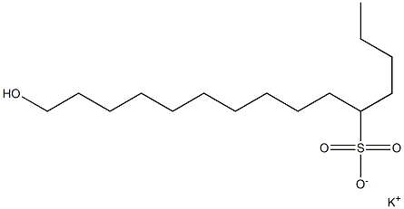 15-Hydroxypentadecane-5-sulfonic acid potassium salt,,结构式