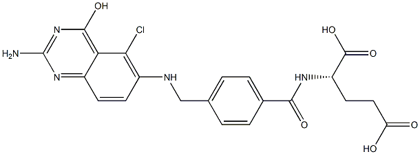 N-[4-[(2-Amino-4-hydroxy-5-chloroquinazolin-6-ylamino)methyl]benzoyl]-L-glutamic acid Structure