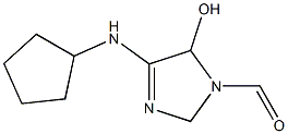 4-(Cyclopentylamino)-2,5-dihydro-5-hydroxy-1H-imidazole-1-carbaldehyde 结构式