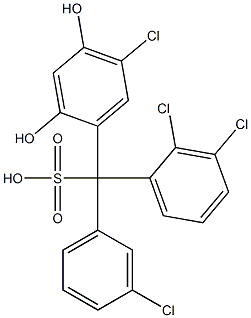 (3-Chlorophenyl)(2,3-dichlorophenyl)(5-chloro-2,4-dihydroxyphenyl)methanesulfonic acid Structure