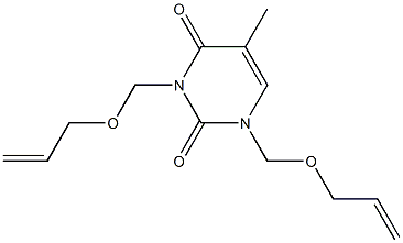1,3-ビス(2-プロペニルオキシメチル)-5-メチルウラシル 化学構造式