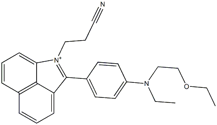 1-(2-Cyanoethyl)-2-[4-[(2-ethoxyethyl)ethylamino]phenyl]benz[cd]indol-1-ium Struktur