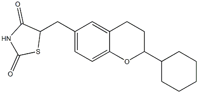 5-[[2-Cyclohexyl-3,4-dihydro-2H-1-benzopyran]-6-ylmethyl]thiazolidine-2,4-dione Structure