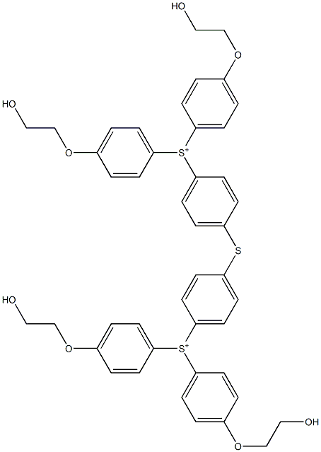 [Thiobis(4,1-phenylene)]bis[bis[4-(2-hydroxyethoxy)phenyl]sulfonium] Struktur