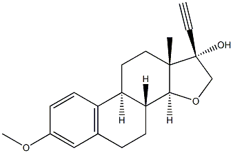 (17R)-3-Methoxy-15-oxa-19-norpregna-1,3,5(10)-trien-20-yn-17-ol Structure