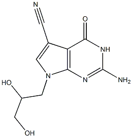 2-Amino-3,4-dihydro-7-(2,3-dihydroxypropyl)-4-oxo-7H-pyrrolo[2,3-d]pyrimidine-5-carbonitrile Structure