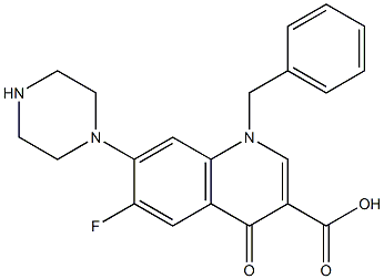 1-Benzyl-1,4-dihydro-4-oxo-6-fluoro-7-piperazinoquinoline-3-carboxylic acid Structure