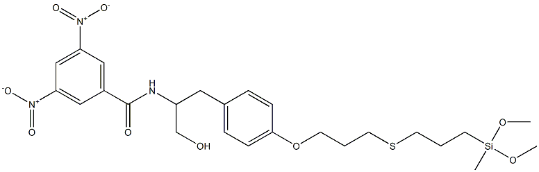 N-[1-Hydroxymethyl-2-[4-[[3-[[3-(methyldimethoxysilyl)propyl]thio]propyl]oxy]phenyl]ethyl]-3,5-dinitrobenzamide Struktur