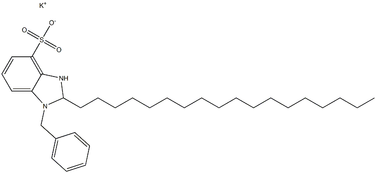 1-Benzyl-2,3-dihydro-2-octadecyl-1H-benzimidazole-4-sulfonic acid potassium salt,,结构式