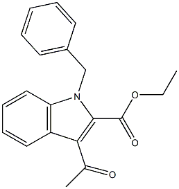 3-Acetyl-1-benzyl-1H-indole-2-carboxylic acid ethyl ester,,结构式