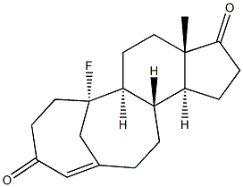 10-フルオロ-5,10-セコ-5,19-シクロアンドロスタ-4-エン-3,17-ジオン 化学構造式