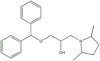 1-(ジフェニルメトキシ)-3-(2,5-ジメチル-1-ピロリジニル)-2-プロパノール 化学構造式