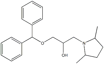 1-(Diphenylmethoxy)-3-(2,5-dimethyl-1-pyrrolidinyl)-2-propanol,,结构式