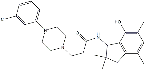 3-[3-[4-(3-Chlorophenyl)-1-piperazinyl]propanoylamino]-2,3-dihydro-2,2,5,7-tetramethyl-1H-inden-4-ol