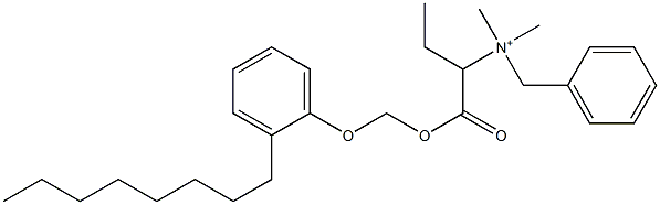 N,N-Dimethyl-N-benzyl-N-[1-[[(2-octylphenyloxy)methyl]oxycarbonyl]propyl]aminium Structure