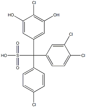 (4-Chlorophenyl)(3,4-dichlorophenyl)(4-chloro-3,5-dihydroxyphenyl)methanesulfonic acid Structure