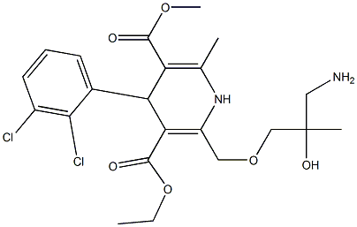 2-[(3-Amino-2-hydroxy-2-methylpropyloxy)methyl]-4-(2,3-dichlorophenyl)-1,4-dihydro-6-methylpyridine-3,5-dicarboxylic acid 3-ethyl 5-methyl ester Structure