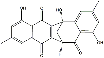(5S,12R)-1,5,7-Trihydroxy-3,9-dimethyl-5,12-methano-5H-benzo[4,5]cyclohepta[1,2-b]naphthalene-6,11,13(12H)-trione 结构式