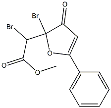 2-Bromo-2-[bromo(methoxycarbonyl)methyl]-5-phenylfuran-3(2H)-one,,结构式