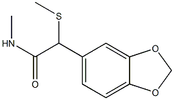 N-メチル-2-(メチルチオ)-2-(1,3-ベンゾジオキソール-5-イル)アセトアミド 化学構造式