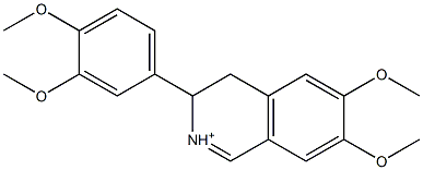 3,4-Dihydro-6,7-dimethoxy-3-(3,4-dimethoxyphenyl)isoquinolinium,,结构式