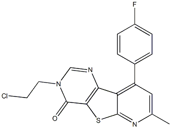 3-(2-Chloroethyl)-7-methyl-9-(4-fluorophenyl)pyrido[3',2':4,5]thieno[3,2-d]pyrimidin-4(3H)-one Struktur