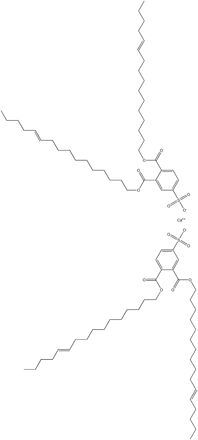 ビス[3,4-ジ(11-ヘキサデセニルオキシカルボニル)ベンゼンスルホン酸]カルシウム 化学構造式