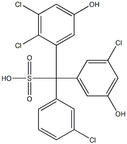 (3-Chlorophenyl)(3-chloro-5-hydroxyphenyl)(2,3-dichloro-5-hydroxyphenyl)methanesulfonic acid 结构式