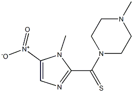 1-メチル-5-ニトロ-2-(4-メチルピペラジノカルボノチオイル)-1H-イミダゾール 化学構造式