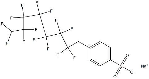 4-(2,2,3,3,4,4,5,5,6,6,7,7,8,8-テトラデカフルオロオクチル)ベンゼンスルホン酸ナトリウム 化学構造式