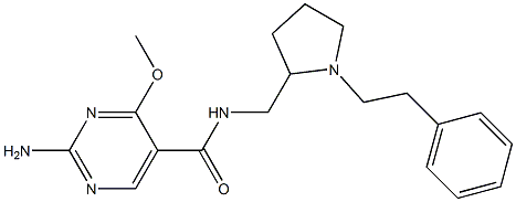 2-Amino-4-methoxy-N-[(1-phenethyl-2-pyrrolidinyl)methyl]-5-pyrimidinecarboxamide Structure