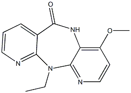5,11-Dihydro-11-ethyl-4-methoxy-6H-dipyrido[3,2-b:2',3'-e][1,4]diazepin-6-one,,结构式