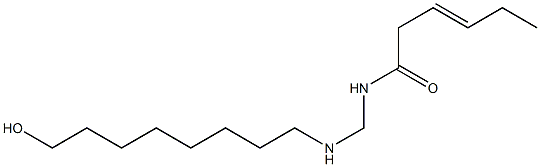 N-[[(8-ヒドロキシオクチル)アミノ]メチル]-3-ヘキセンアミド 化学構造式