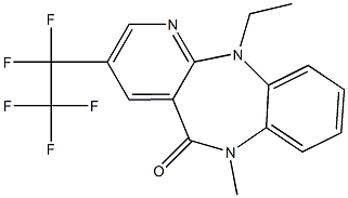 6,11-Dihydro-11-ethyl-3-(pentafluoroethyl)-6-methyl-5H-pyrido[2,3-b][1,5]benzodiazepin-5-one,,结构式