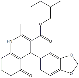 1,4,5,6,7,8-Hexahydro-5-oxo-2-methyl-4-(1,3-benzodioxol-5-yl)quinoline-3-carboxylic acid (2-methylbutyl) ester|