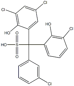 (3-Chlorophenyl)(3-chloro-2-hydroxyphenyl)(3,5-dichloro-2-hydroxyphenyl)methanesulfonic acid 结构式