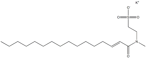 N-(2-Hexadecenoyl)-N-methyltaurine potassium salt Structure