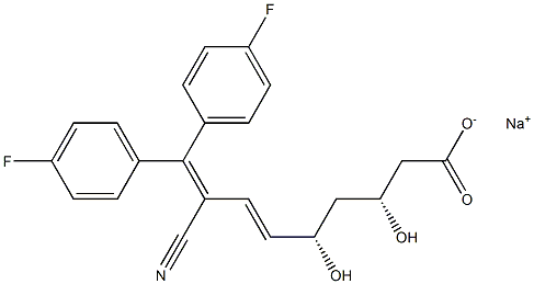 (3R,5S,6E)-8-Cyano-9,9-bis(4-fluorophenyl)-3,5-dihydroxy-6,8-nonadienoic acid sodium salt Structure