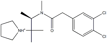 1-[(R)-2-[N-(3,4-Dichlorophenylacetyl)-N-methylamino]1,1-dimethylpropyl]pyrrolidinium Struktur