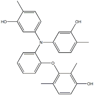 N,N-Bis(3-hydroxy-4-methylphenyl)-2-(3-hydroxy-2,6-dimethylphenoxy)benzenamine,,结构式