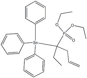 1-Triphenylstannyl-1-ethyl-3-butenylphosphonic acid diethyl ester Struktur